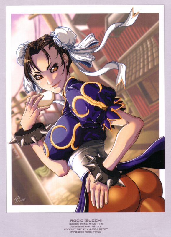 Female Martial Artist — Purple, Confident, Manga