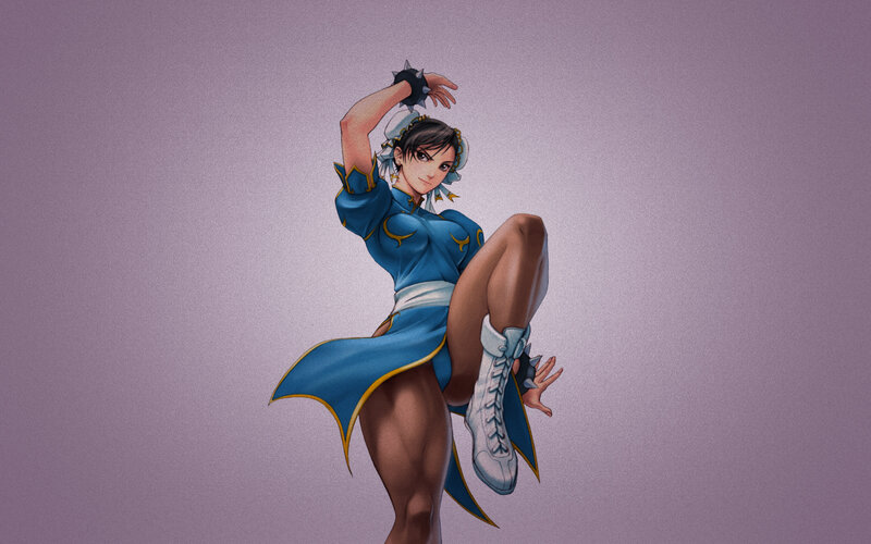 Female Martial Artist — Purple, Confident