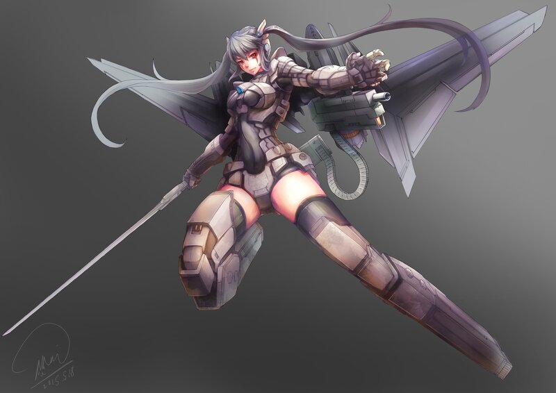 Female Mecha Pilot — Gray