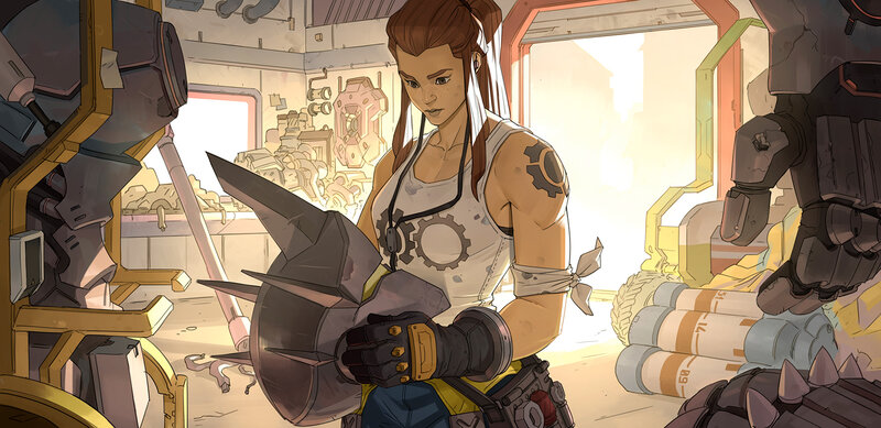Female Mechanic with Weapon