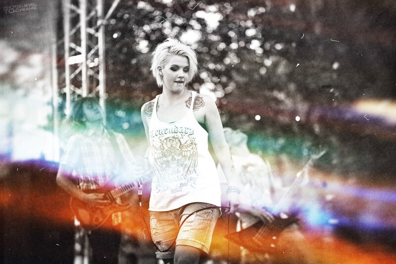 Female musician on stage