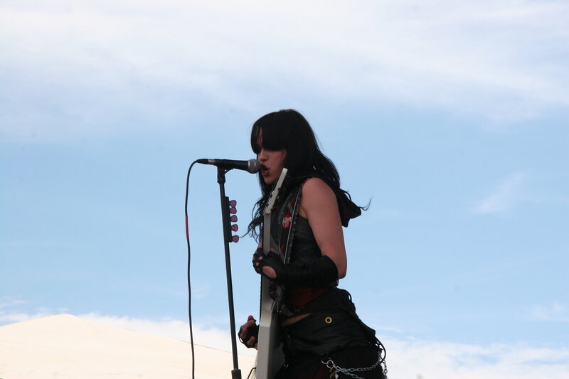 female musician performing on stage