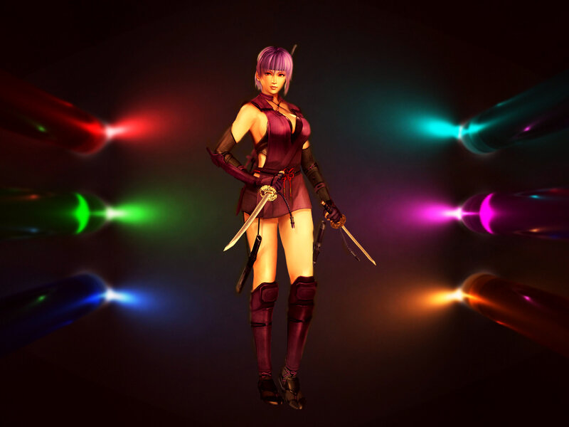 Female Ninja Character — Black, Dramatic