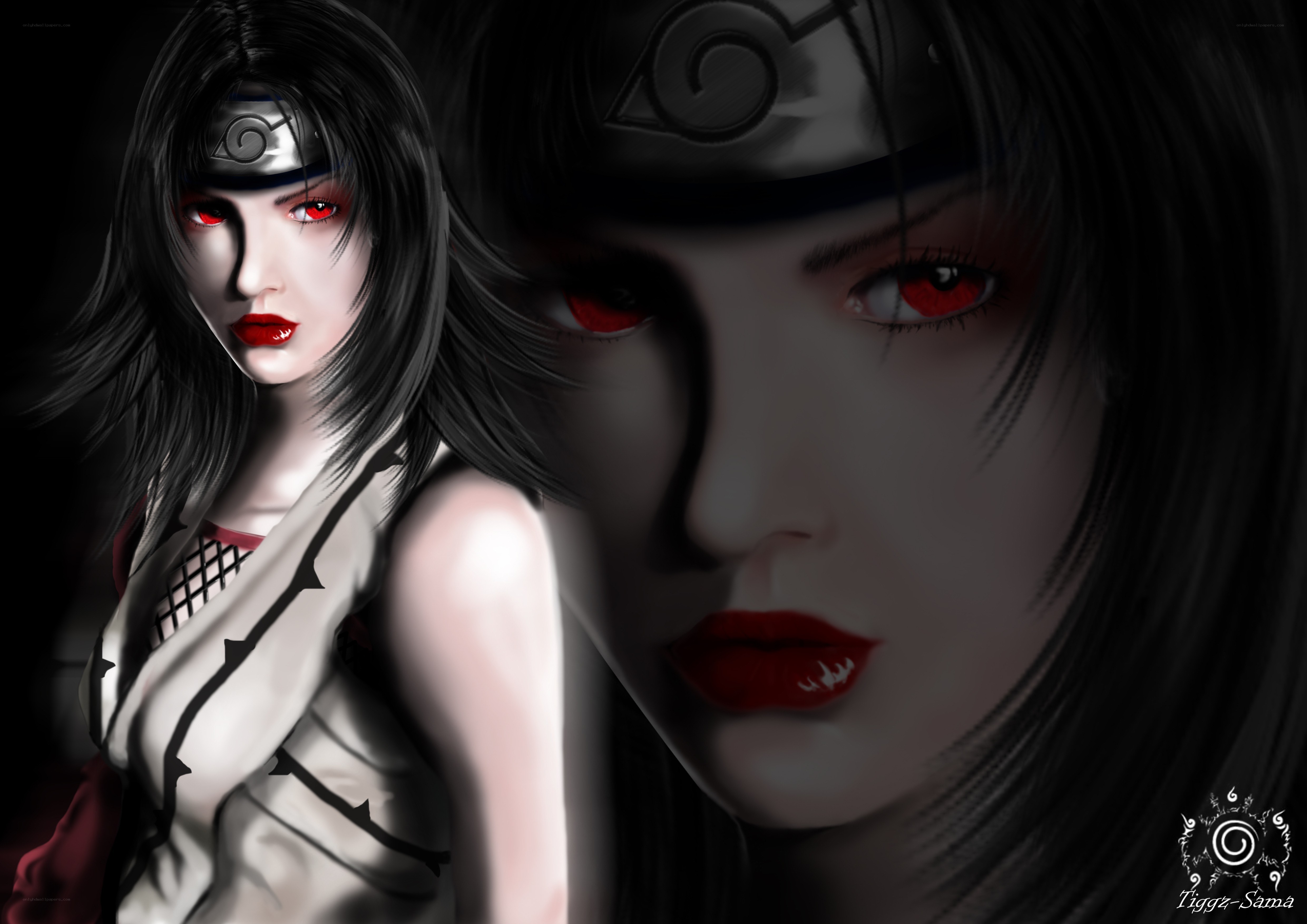 female ninja character portrait