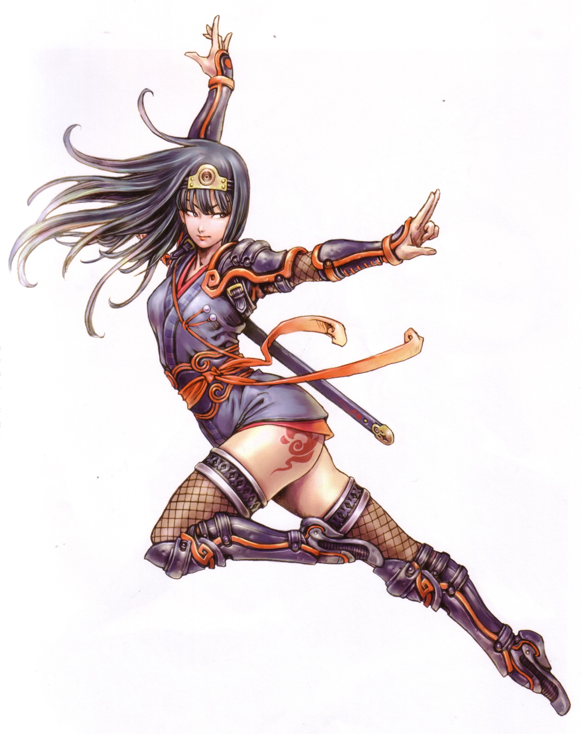 female ninja in action pose