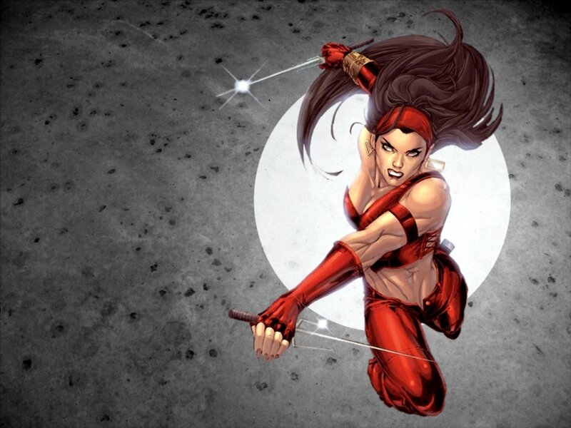 female ninja in red costume