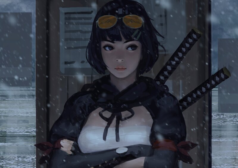 Female Ninja in Snow