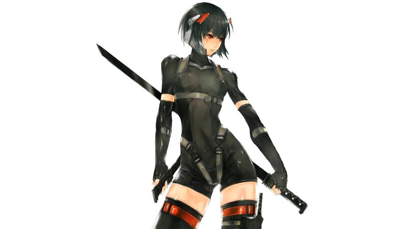 Female Ninja Warrior — Black, Serious