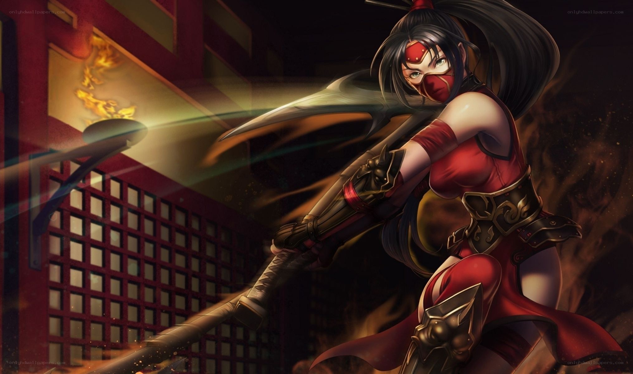 female ninja warrior in action