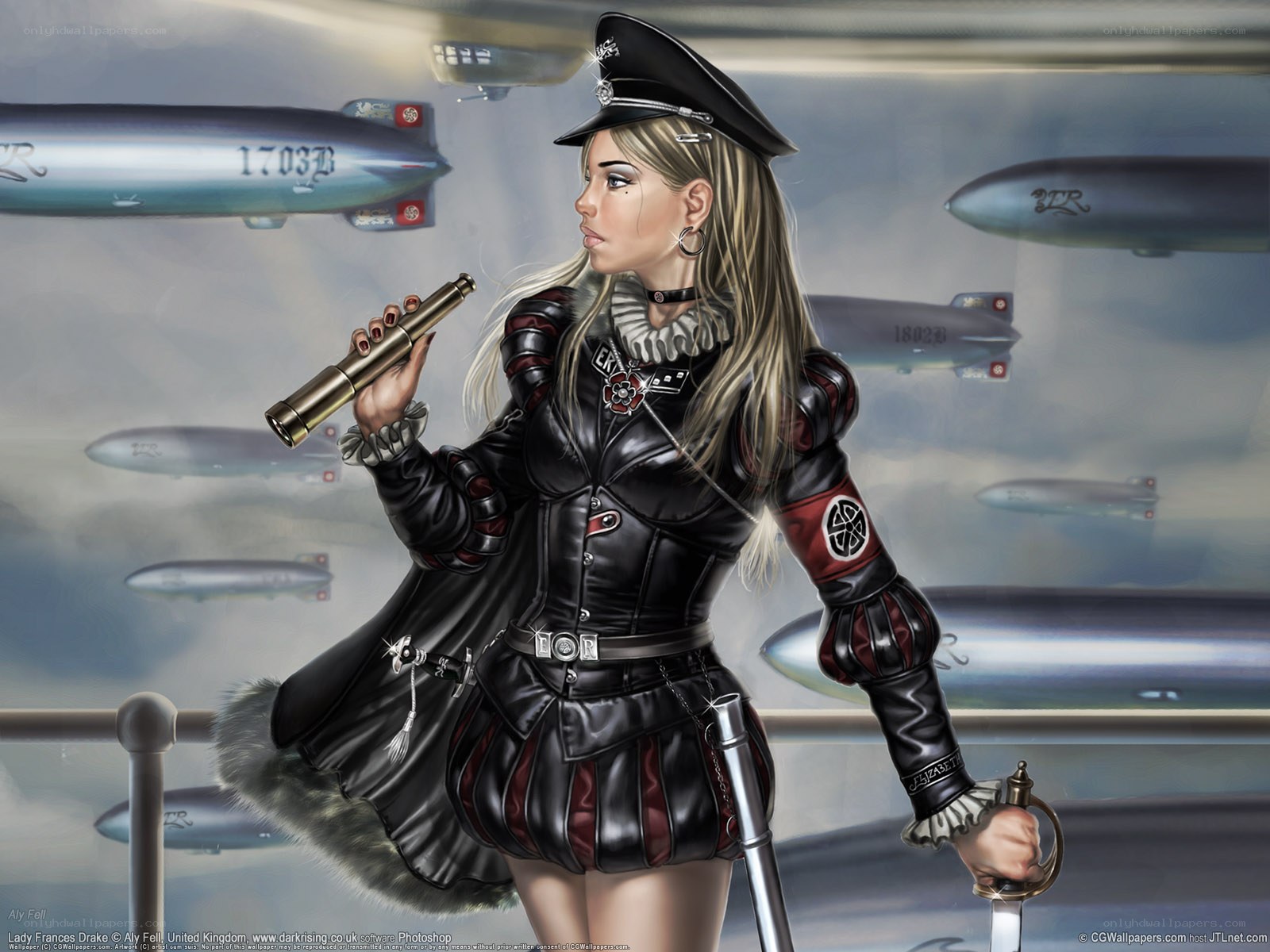 Female officer with telescope