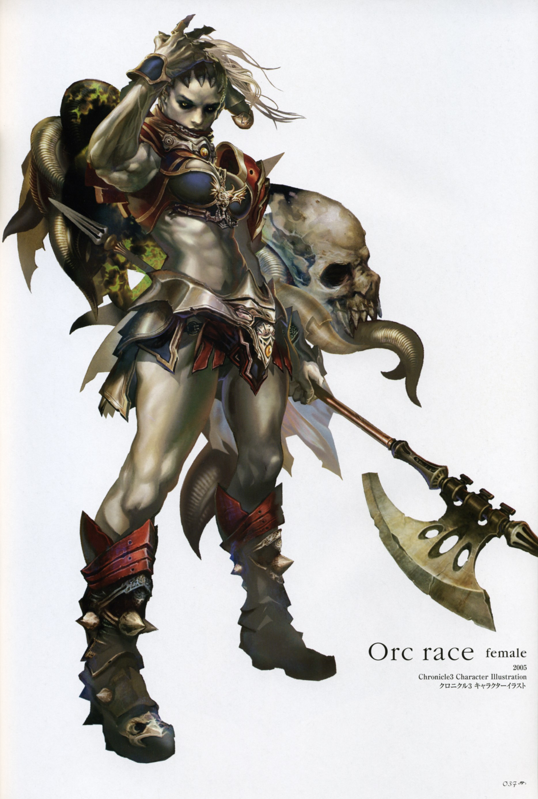 Female orc warrior character art