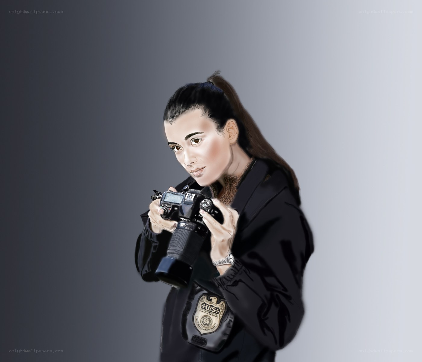 female photographer with camera