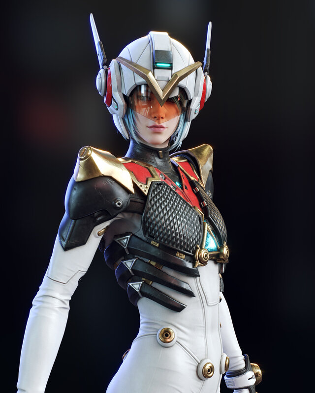 Female Pilot in Armor
