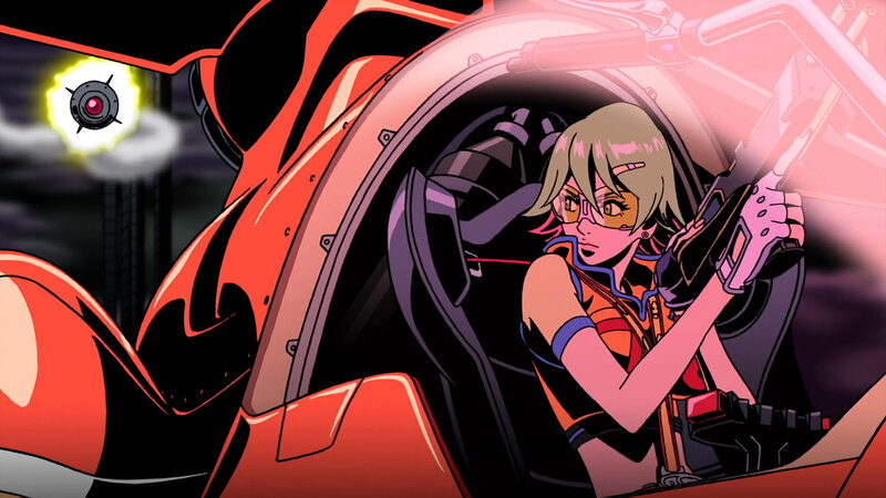 Female Pilot in Cockpit — Red, Dramatic