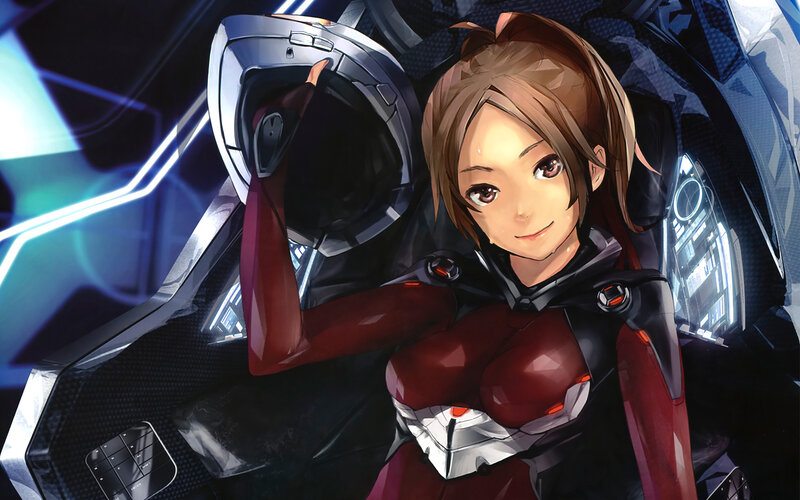 Female Pilot in Cockpit — Red