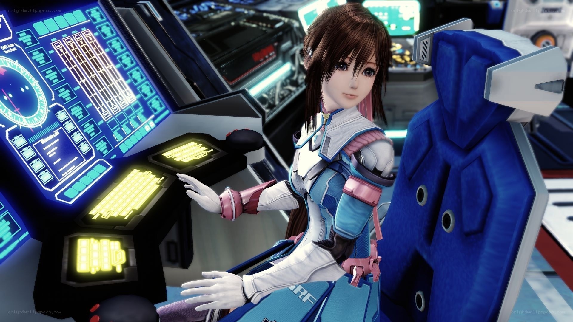 female pilot in cockpit