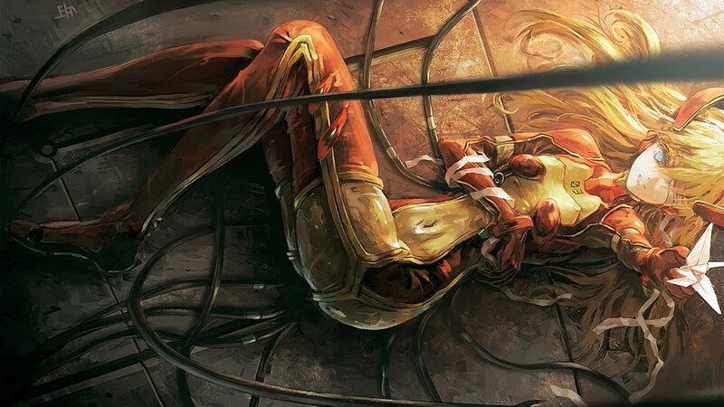 Female Pilot in Damaged Suit