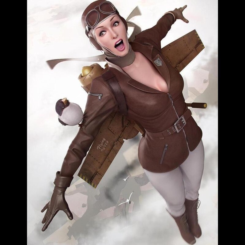 Female Pilot in Flight Suit