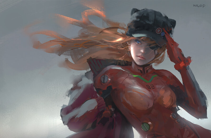 Female Pilot in Red Suit — Dramatic, Digital Art, Red Suit, Hat