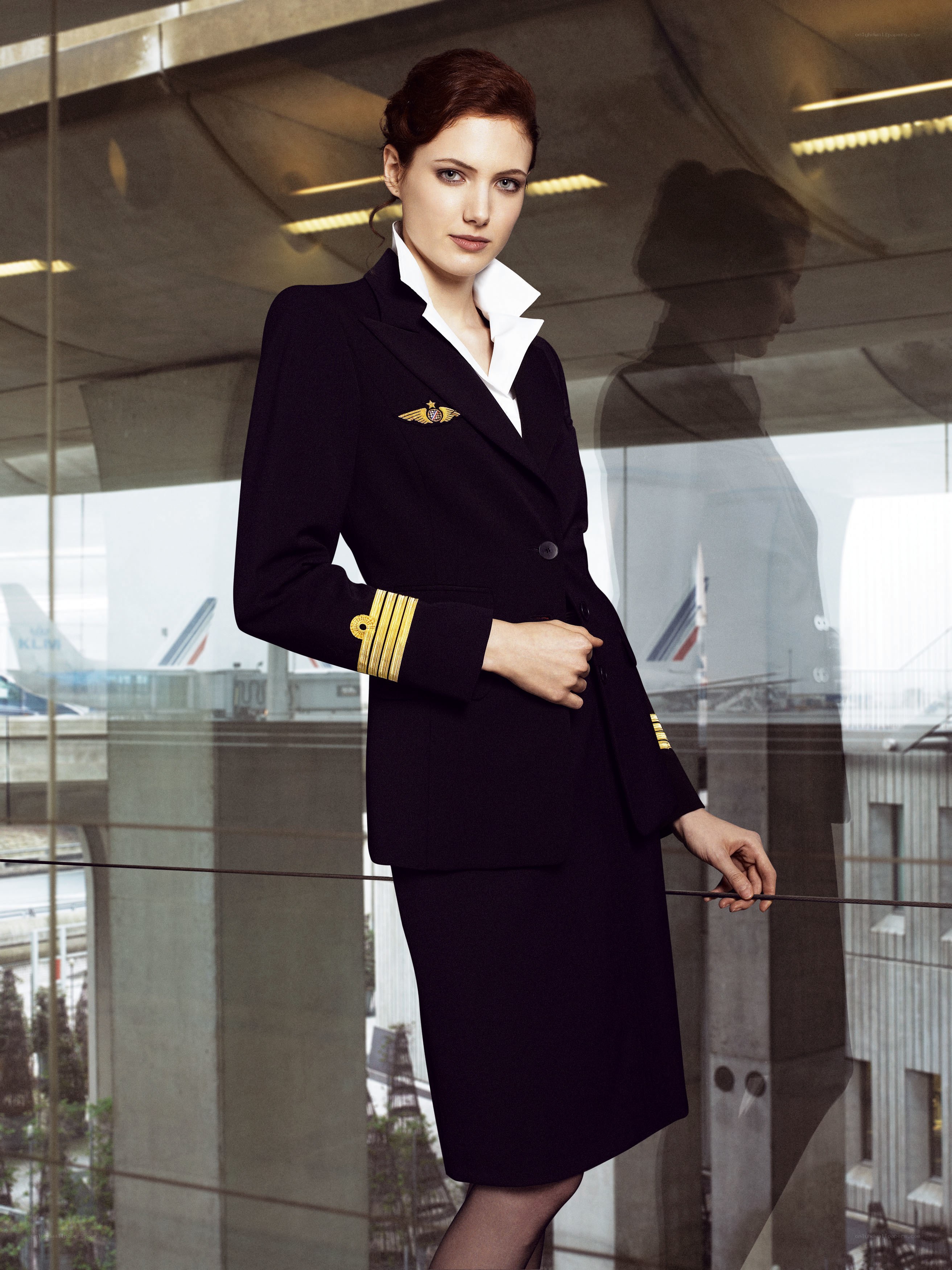 Female pilot in uniform