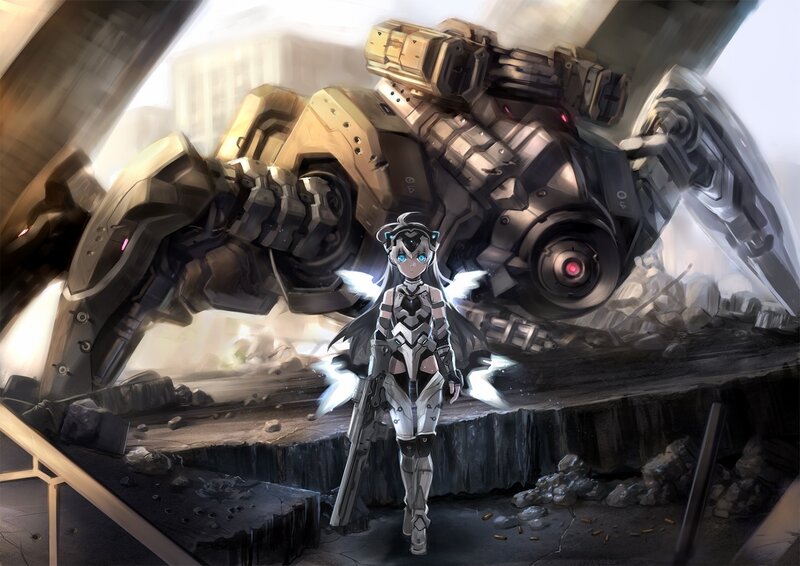 Female Pilot with Mech