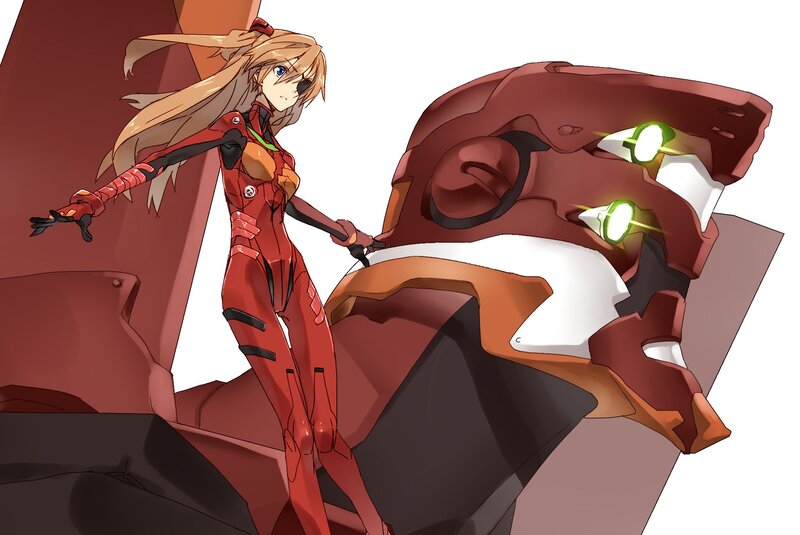 Female Pilot with Mecha — Red, Dramatic, Anime
