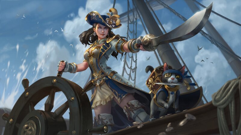 Female Pirate Captain — Blue