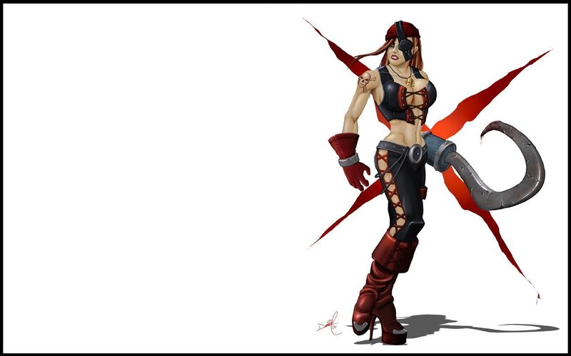 female pirate character art