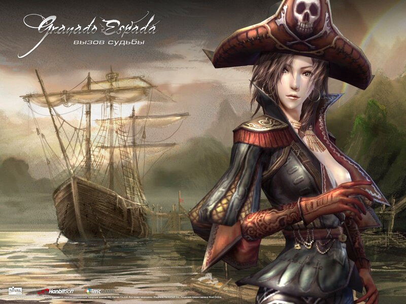 Female Pirate Character — Brown, Dramatic, Sunset, Digital Art