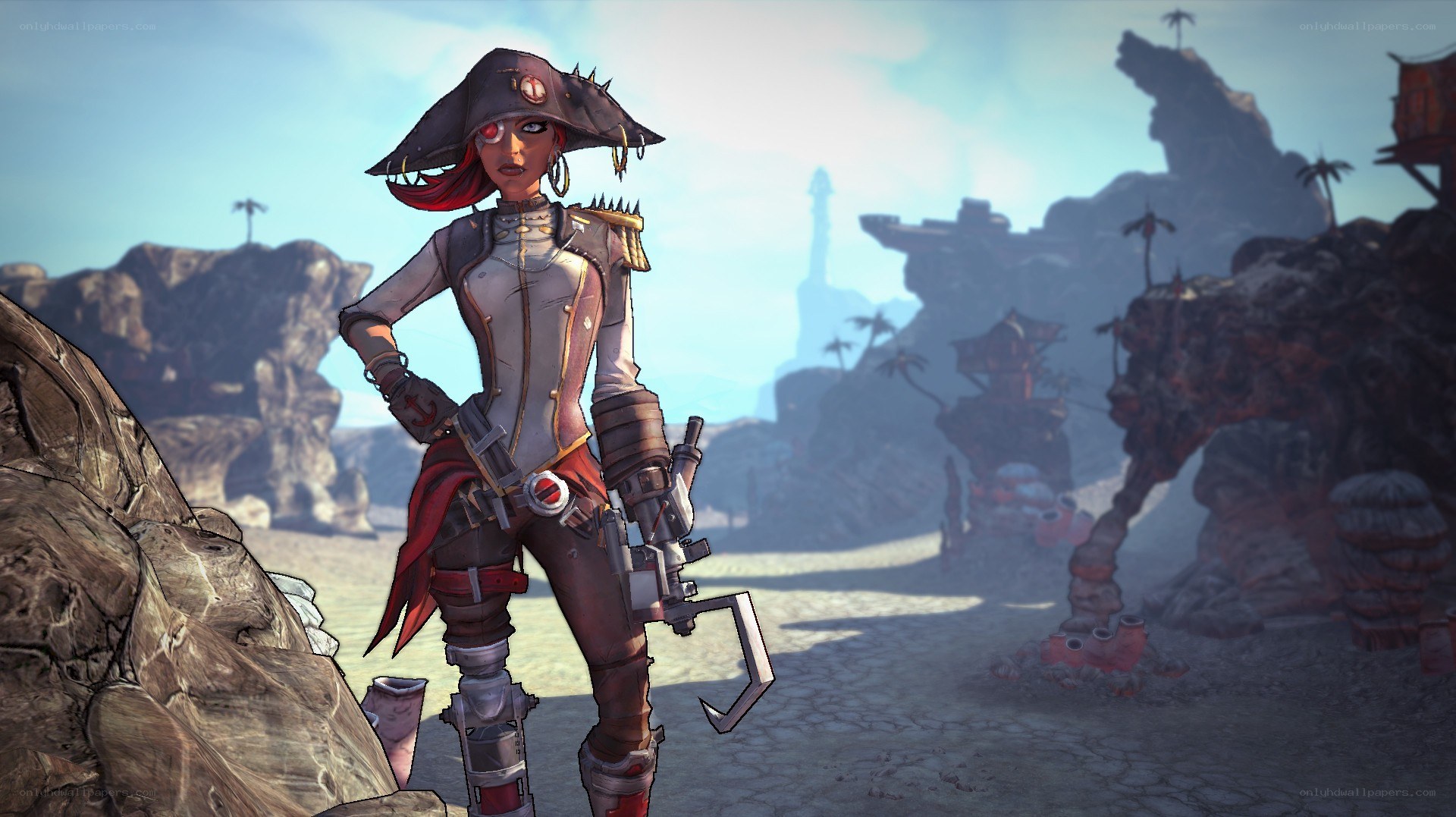 female pirate character in desert
