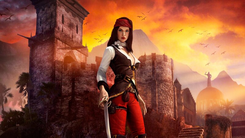Female Pirate Character — Orange