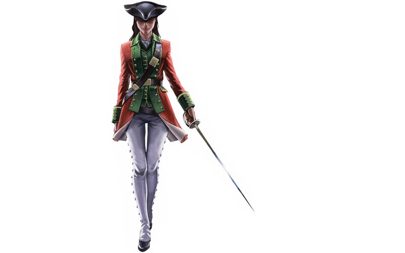Female Pirate Character — Red, Confident