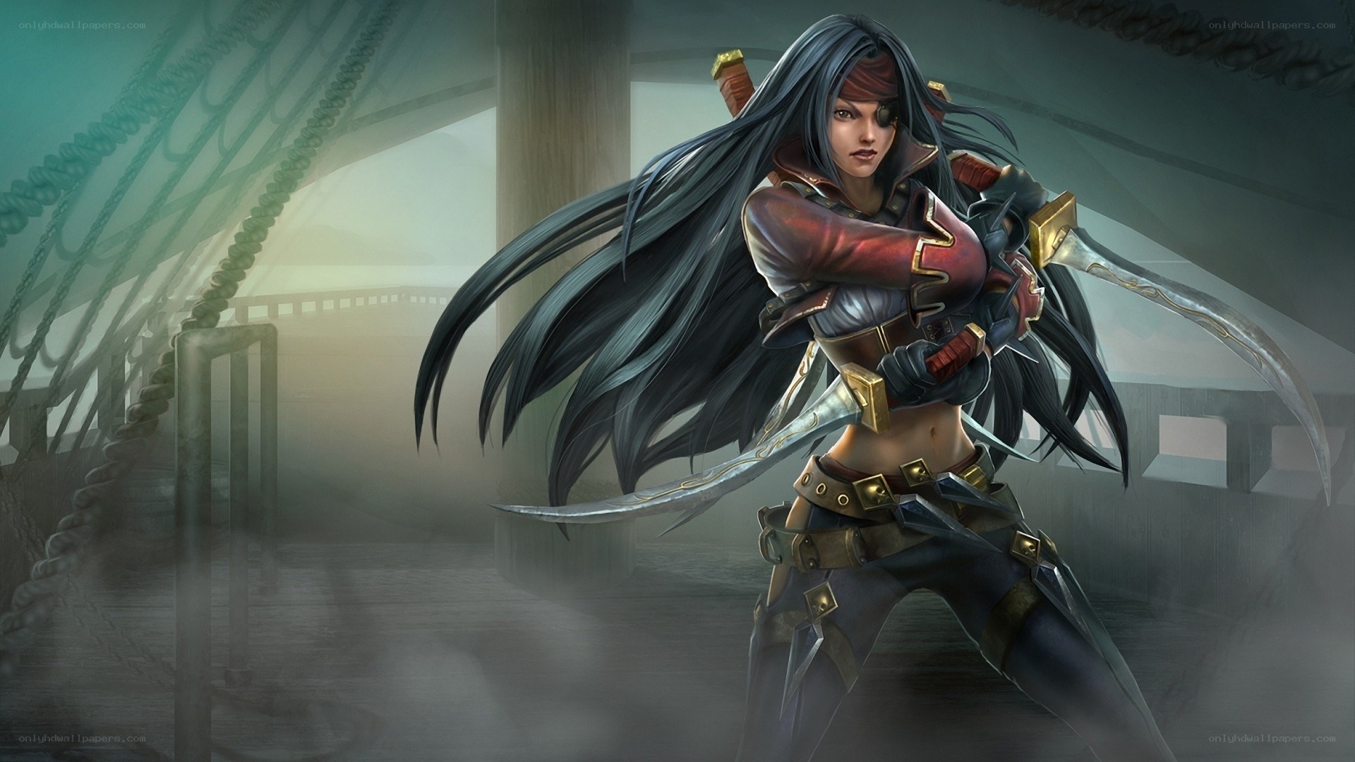 female pirate warrior character