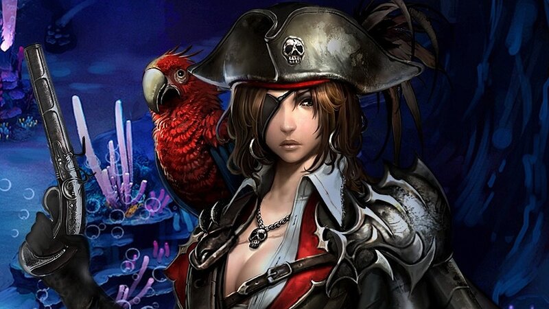 Female Pirate with Parrot