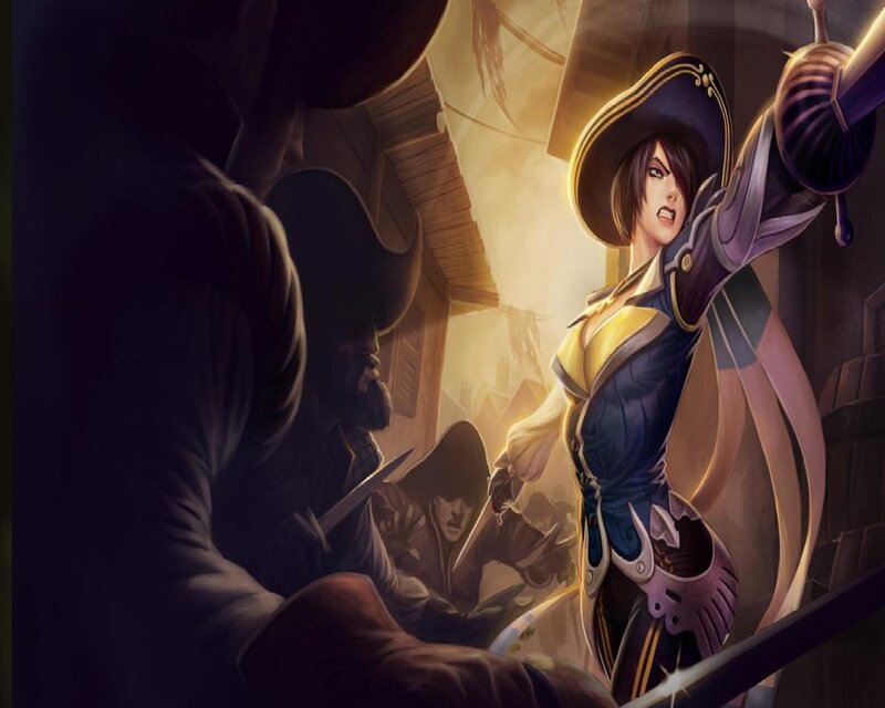 Female Pirate with Sword — Blue