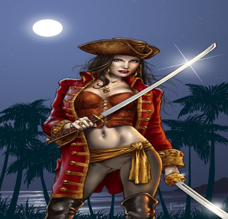 Female Pirate with Swords