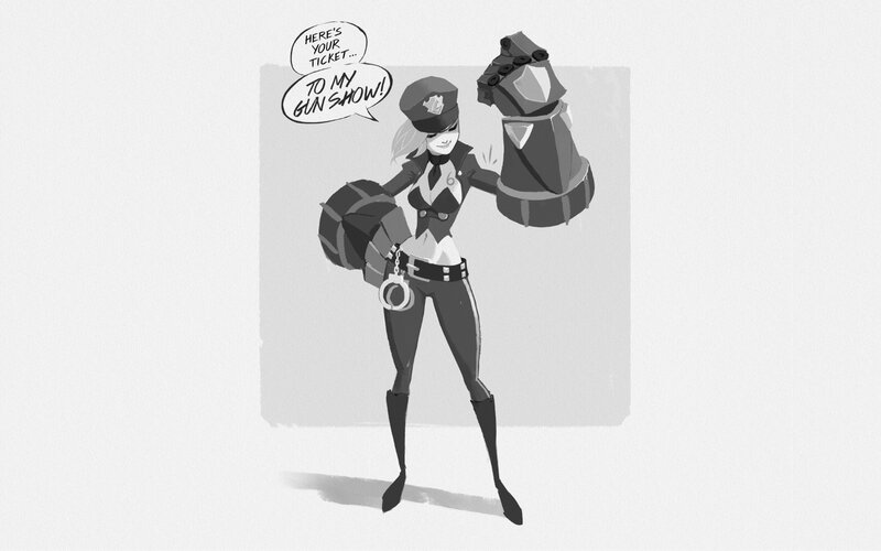Female Police Officer Character — Black