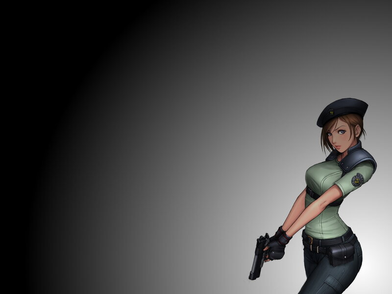 Female Police Officer — Green, Dramatic, Digital Art