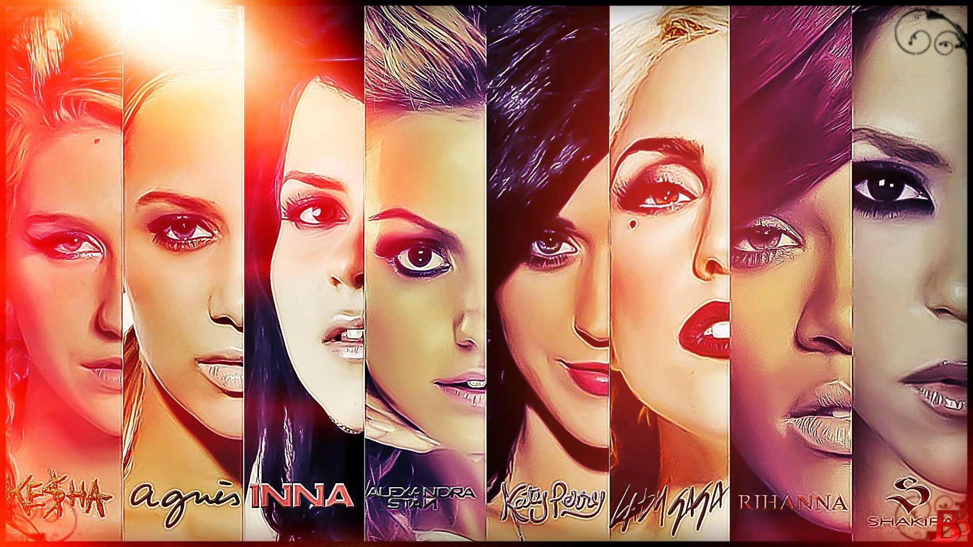 female pop artists collage