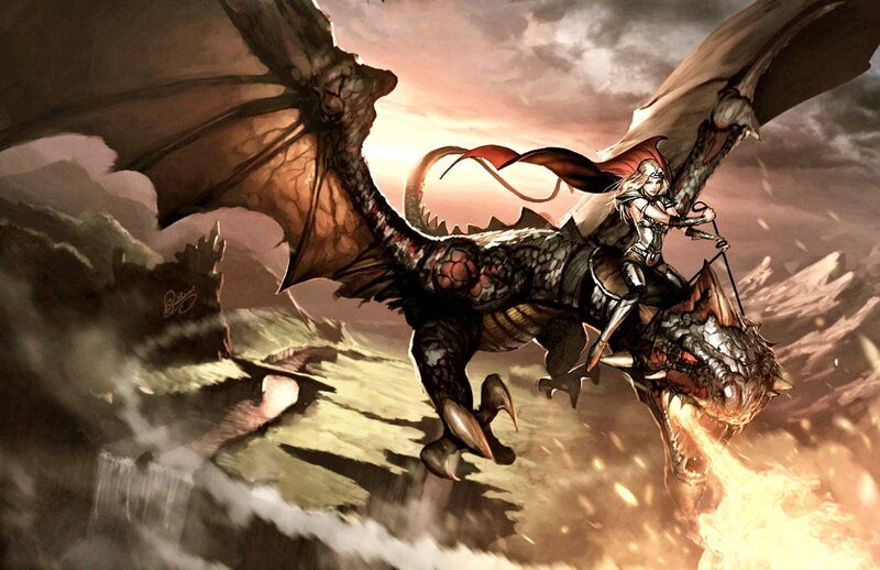 Female Rider on Dragon