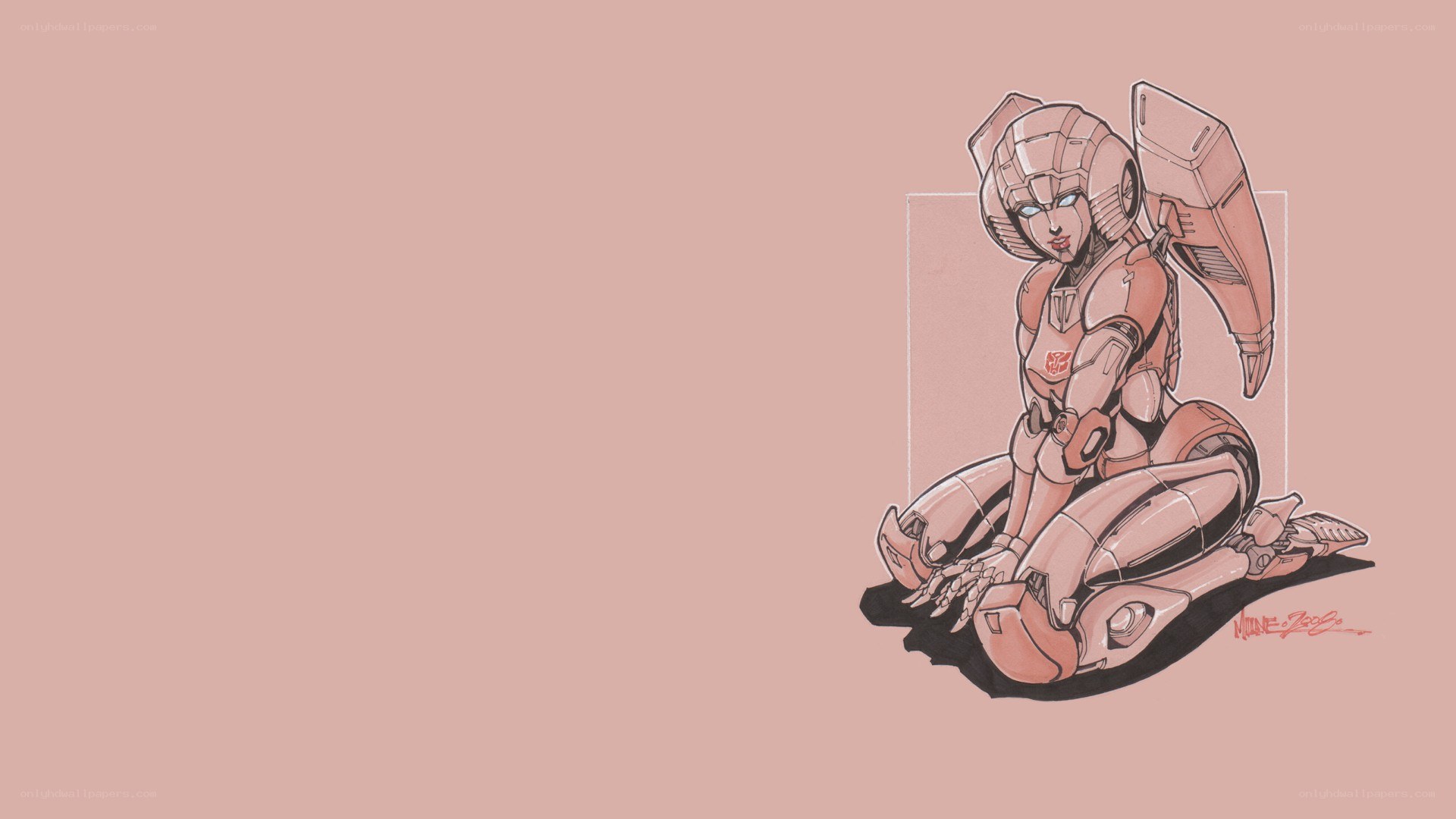 female robot character art