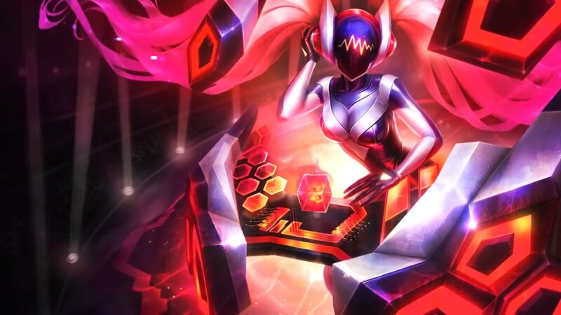 Female Robot Character — Red, Dramatic, Night