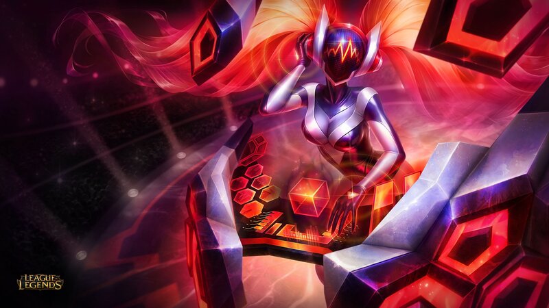 Female Robot Character — Red, Dramatic