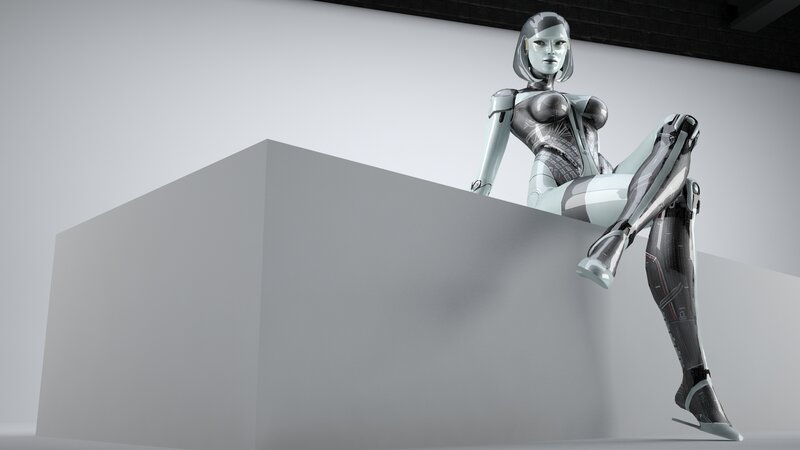 Female Robot on Pedestal