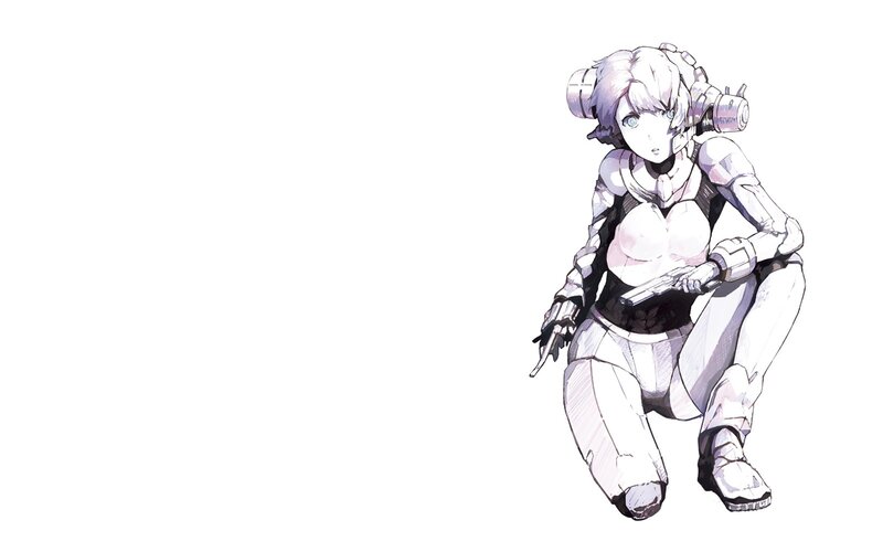 Female Robot Soldier — White