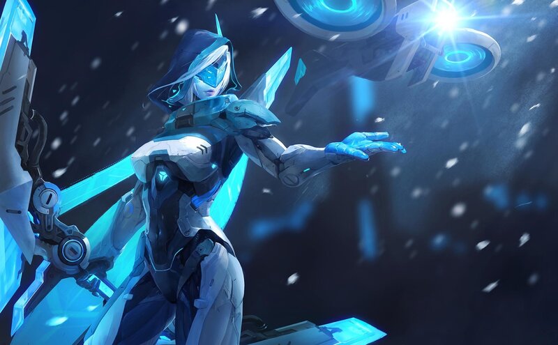 Female Robot Warrior — Blue