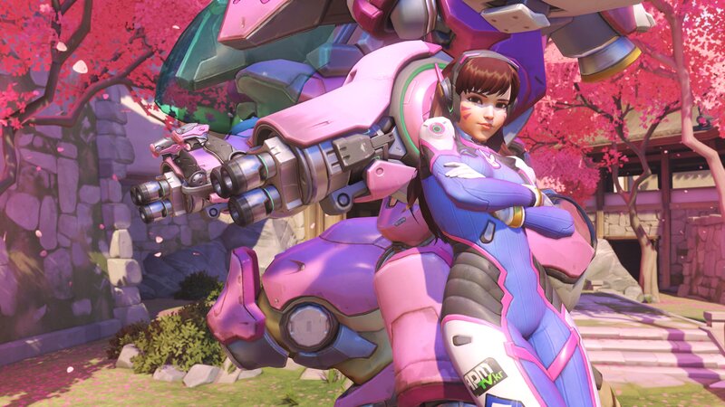 Female Robot with Pink Armor