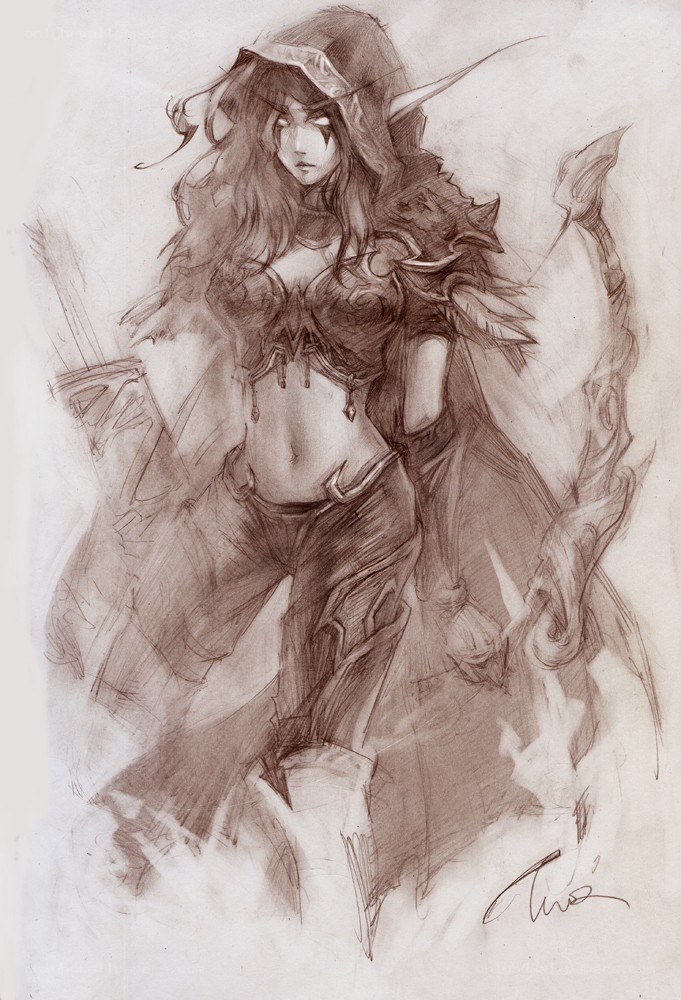 female rogue character sketch