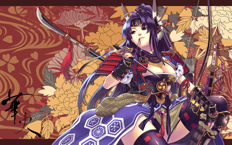 Female Samurai Warrior — Purple, Dramatic, Autumn