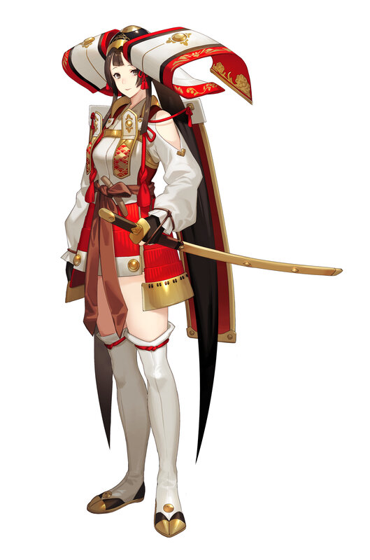 Female Samurai Warrior — White, Confident